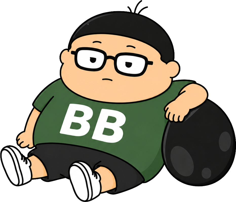 BB Gai resting at the end of the game shelf
